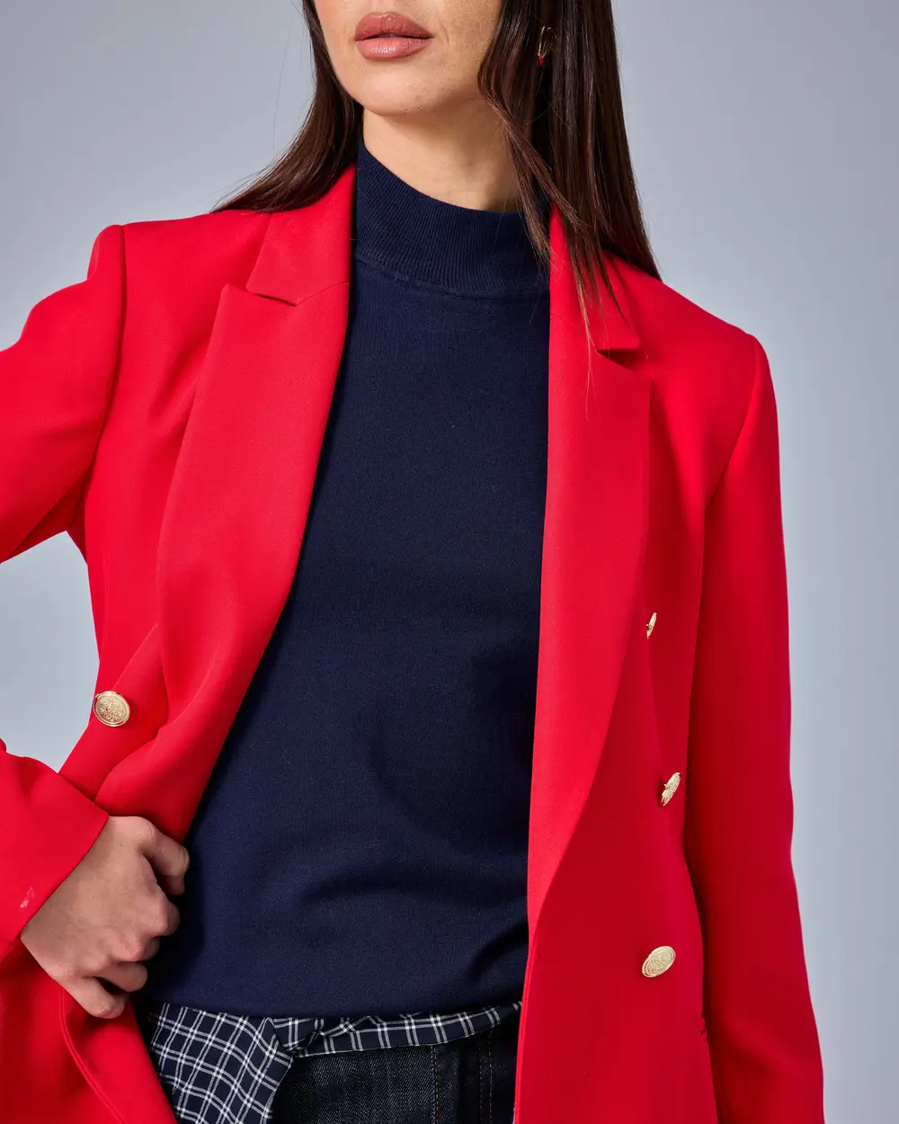 Double-Breasted Jacket with Button Details