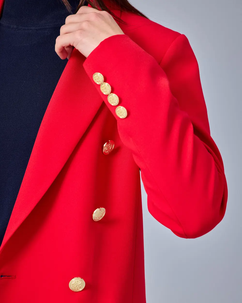 Double-Breasted Jacket with Button Details