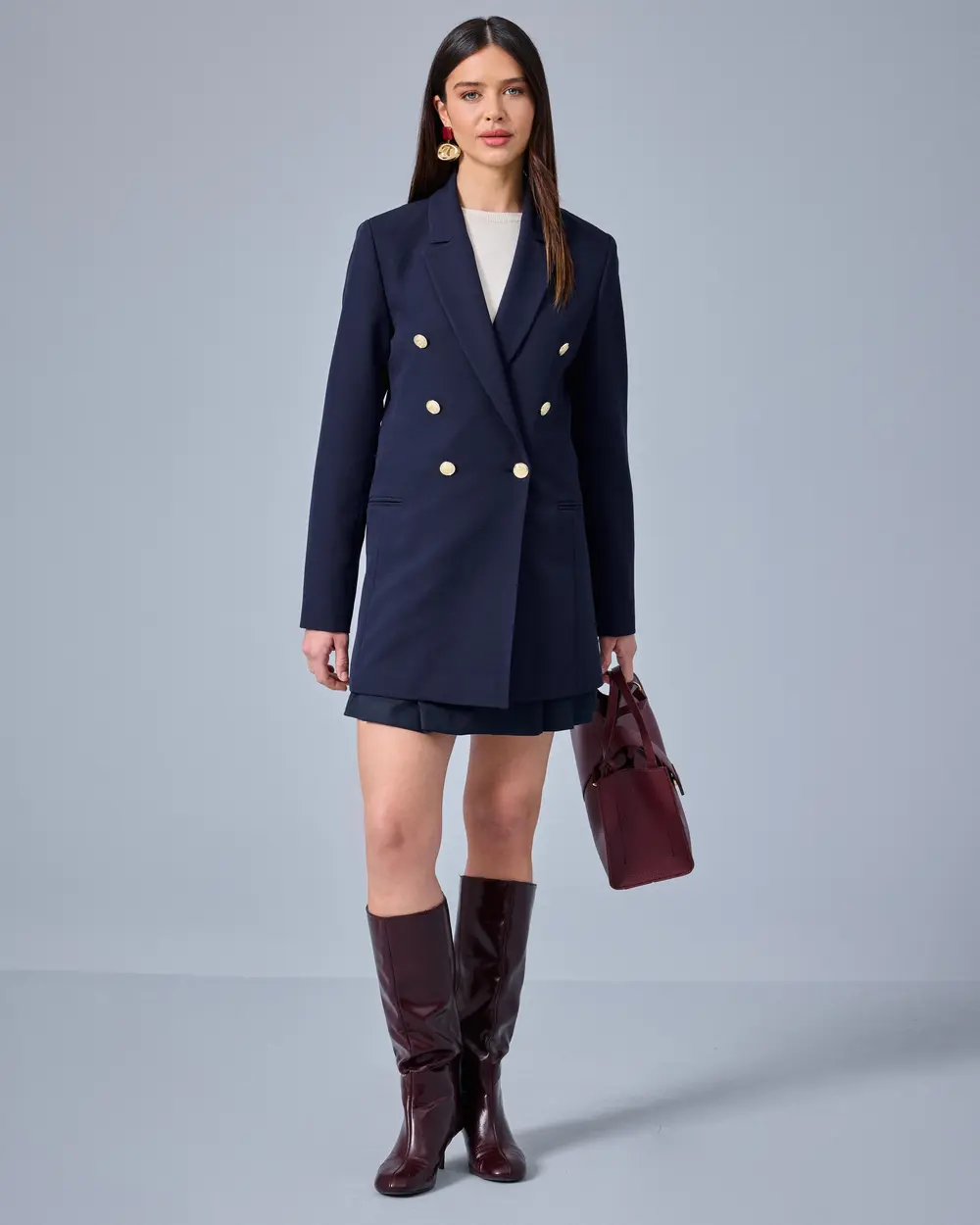 Double-Breasted Jacket with Button Details
