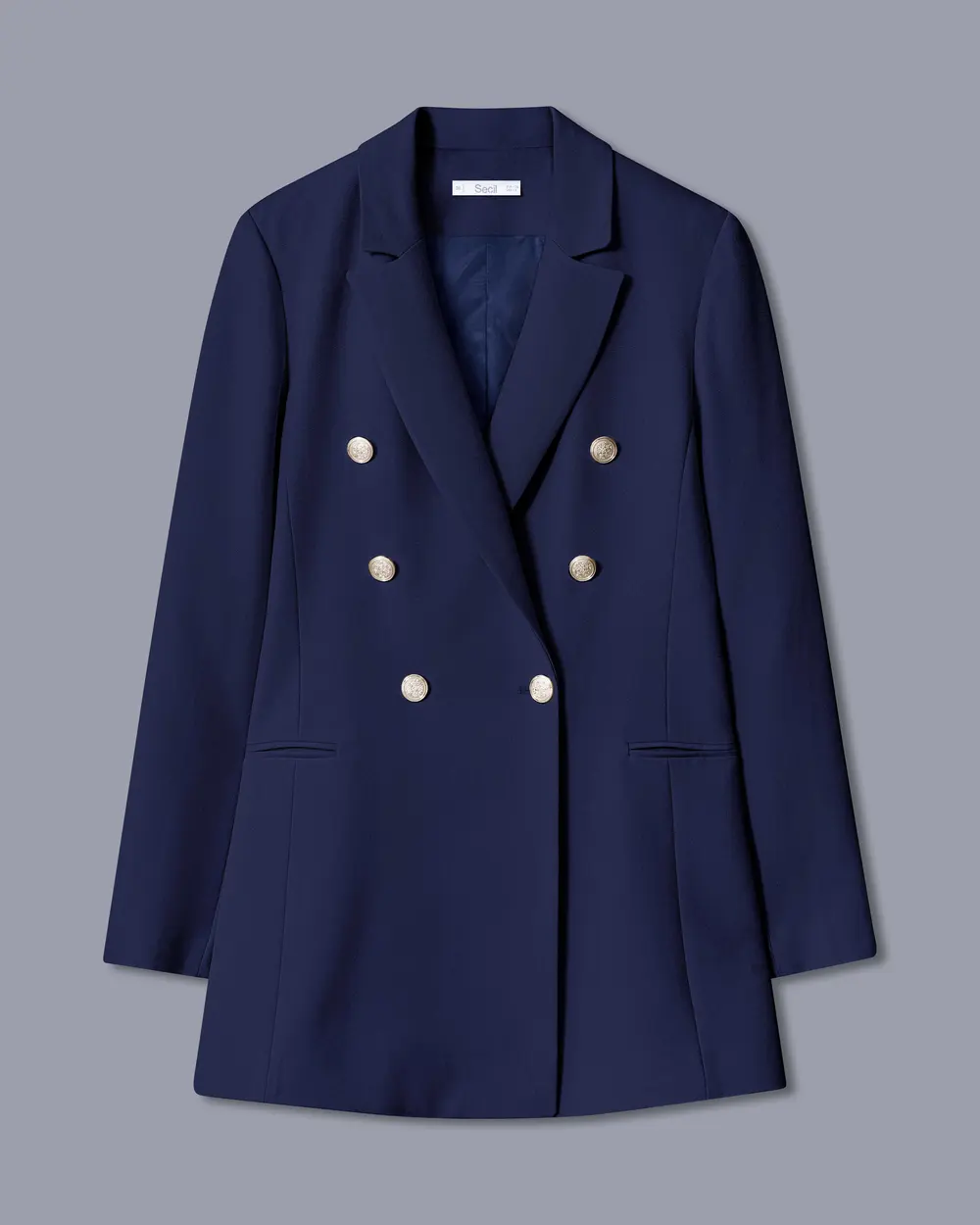 Double-Breasted Jacket with Button Details