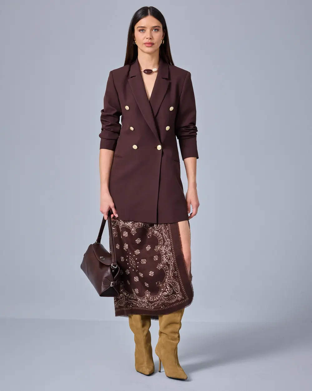 Double-Breasted Jacket with Button Details