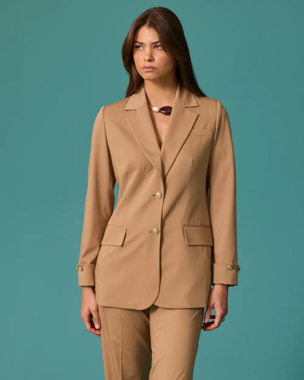 Metal Düğmeli Cep Detaylı Blazer Ceket
