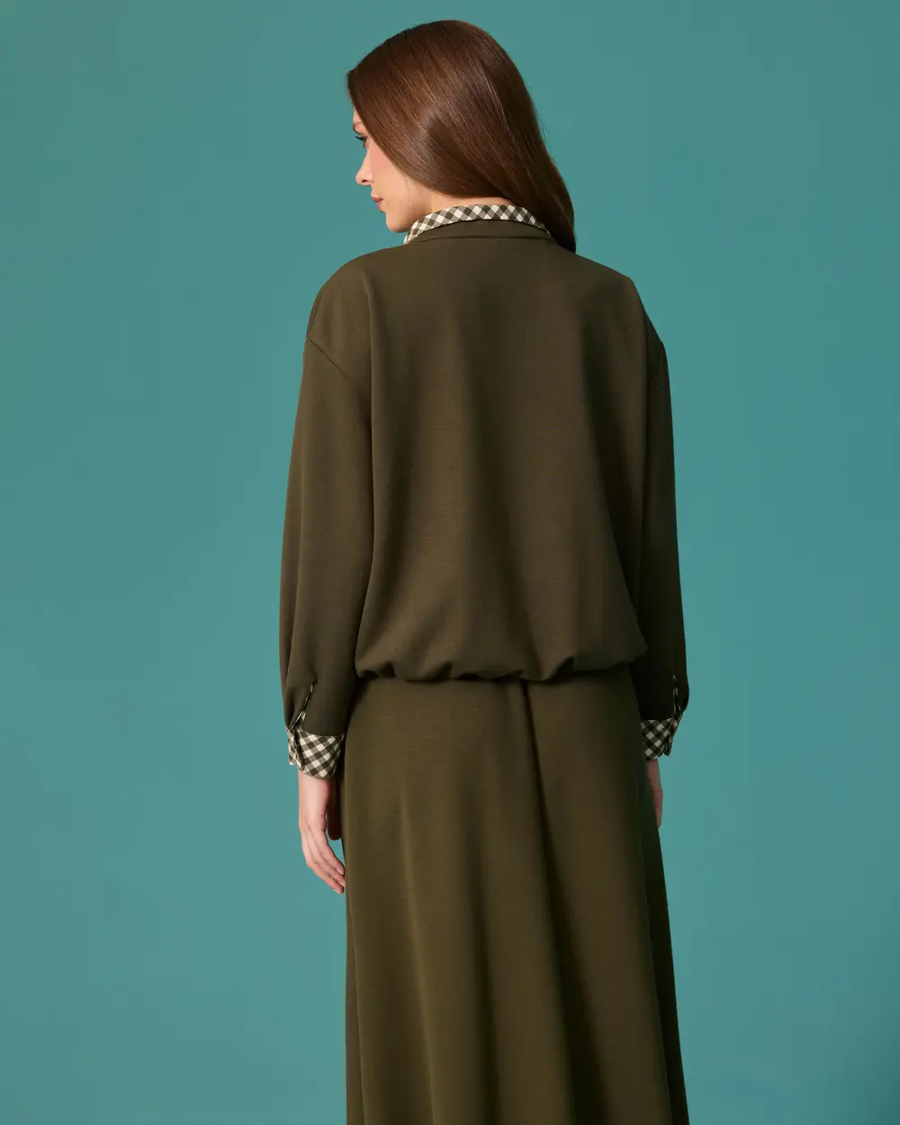 Checkered Jacket with Snap-Closure Pockets