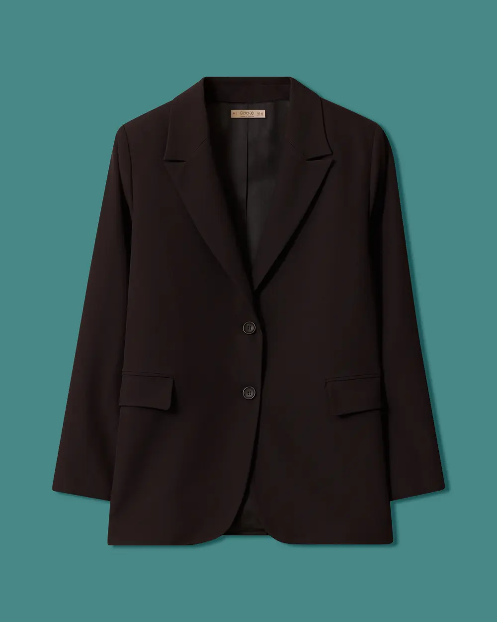 Plus-Size Classic-Collar Blazer Jacket with Pockets and Buttons