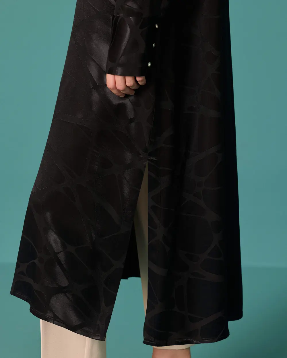 Desenli Saten Tunik
