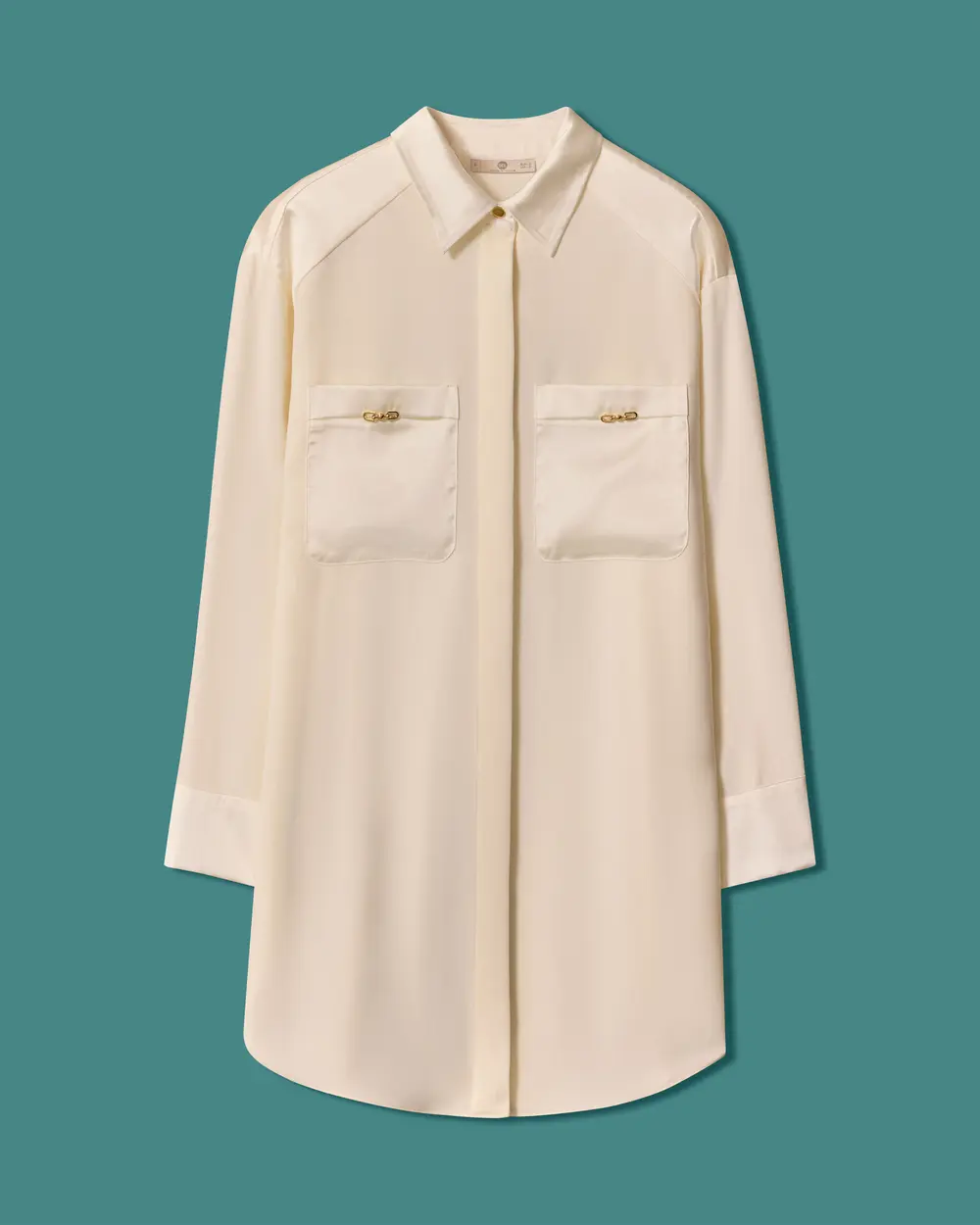 Long Shirt with Pocket and Chain Details