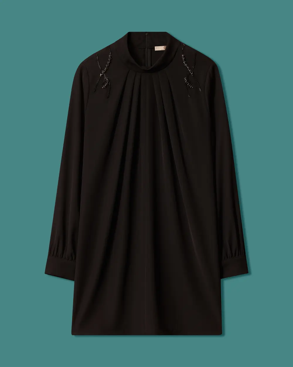 Tunic with a Beaded Pleated Collar