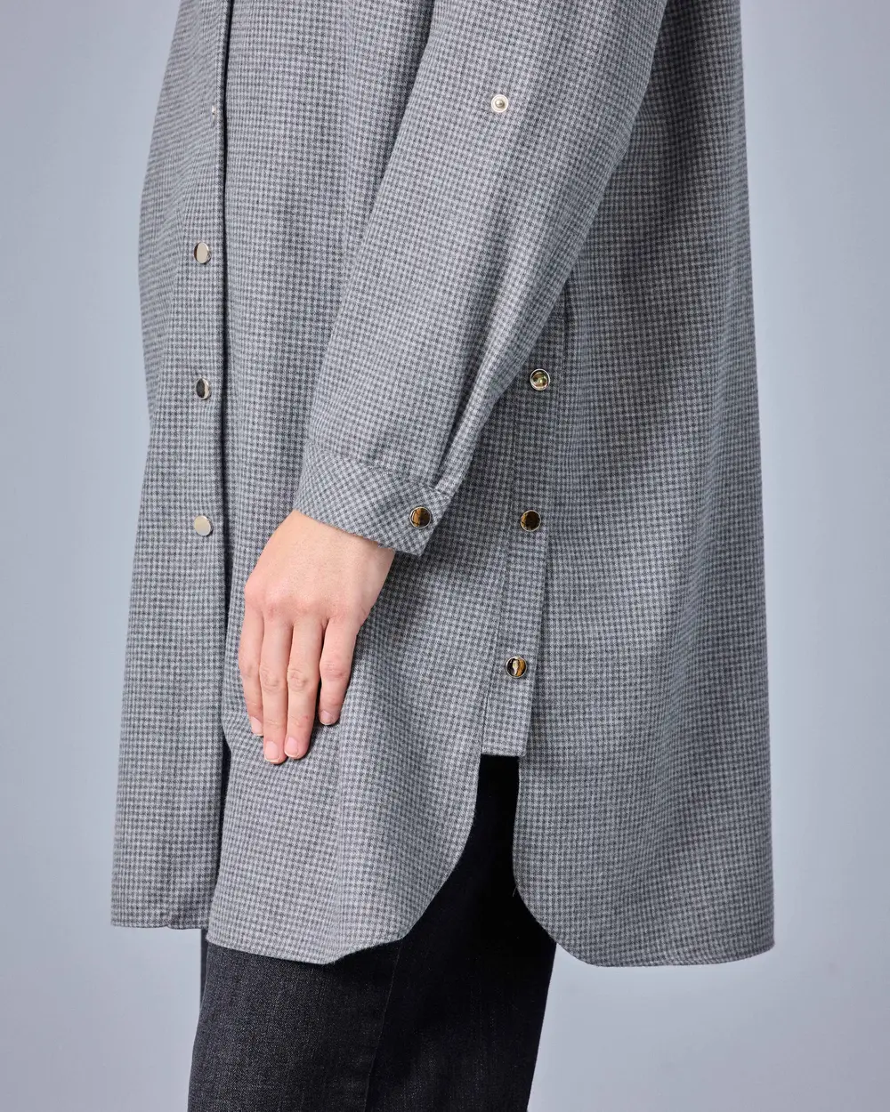 Gömlek Yaka Düğme Detaylı Oversize Tunik
