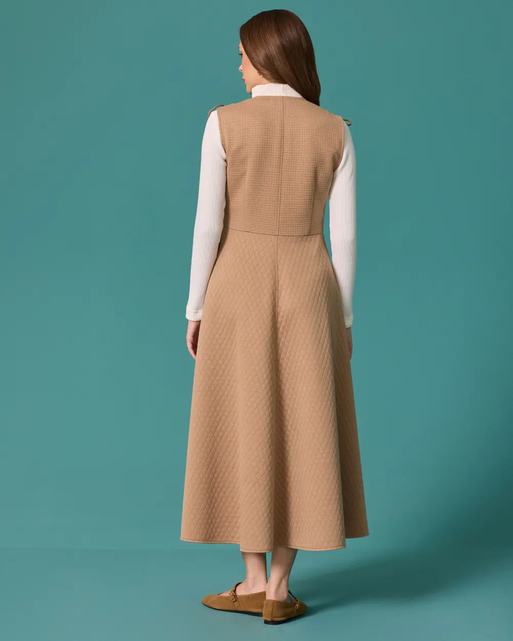 Shoulder-Strap, Detailed Quilted Jile Dress