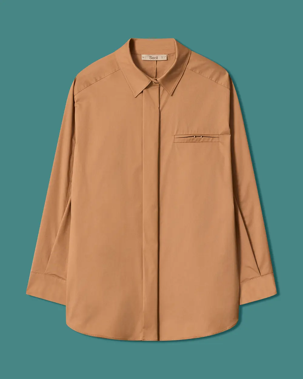 Loose-Fit Shirt with Hidden Buttons