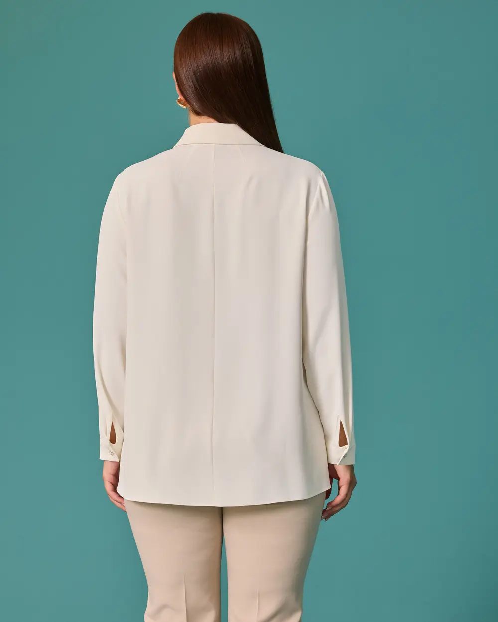 Plus-Size Shirt with Side Button Detail