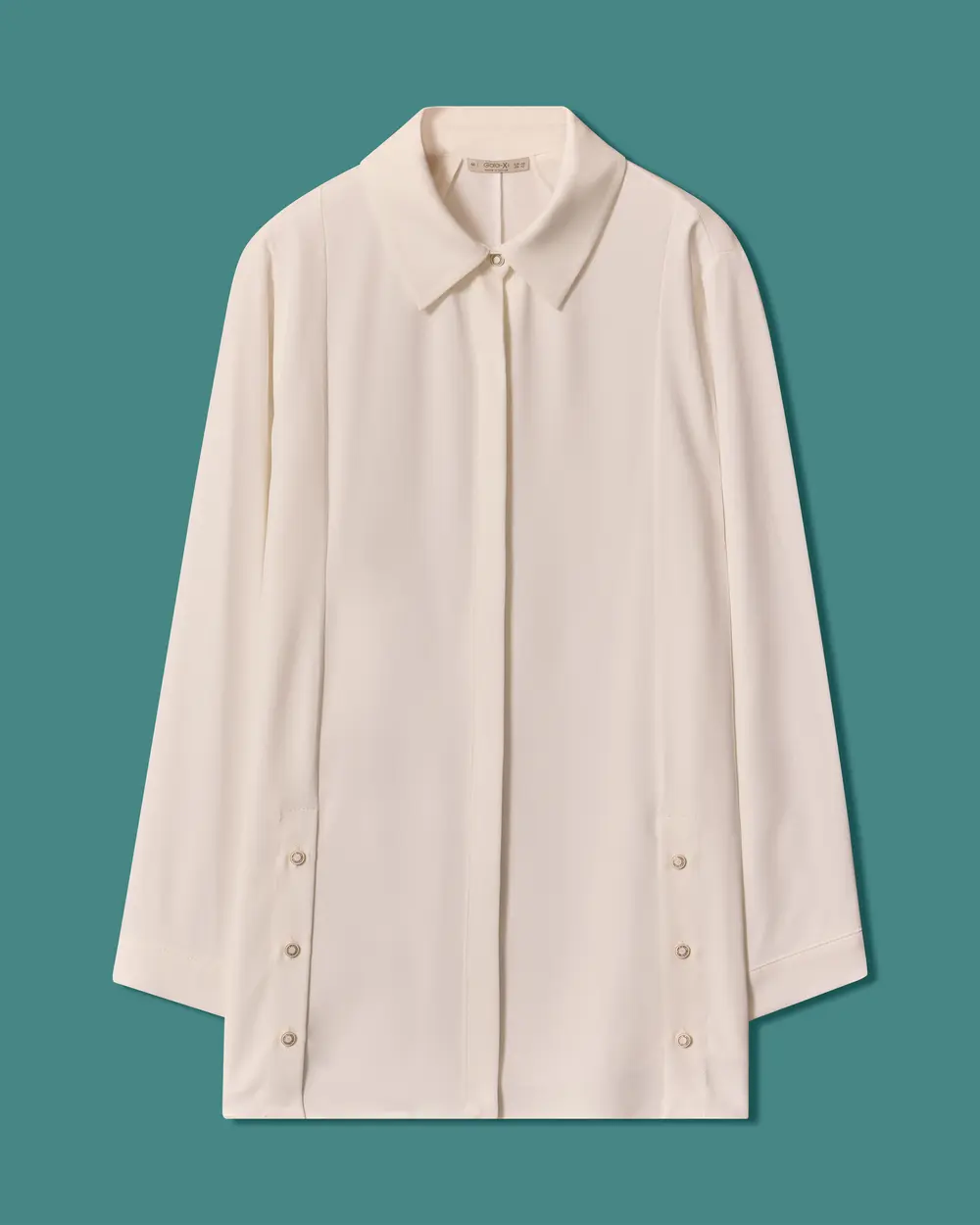 Plus-Size Shirt with Side Button Detail