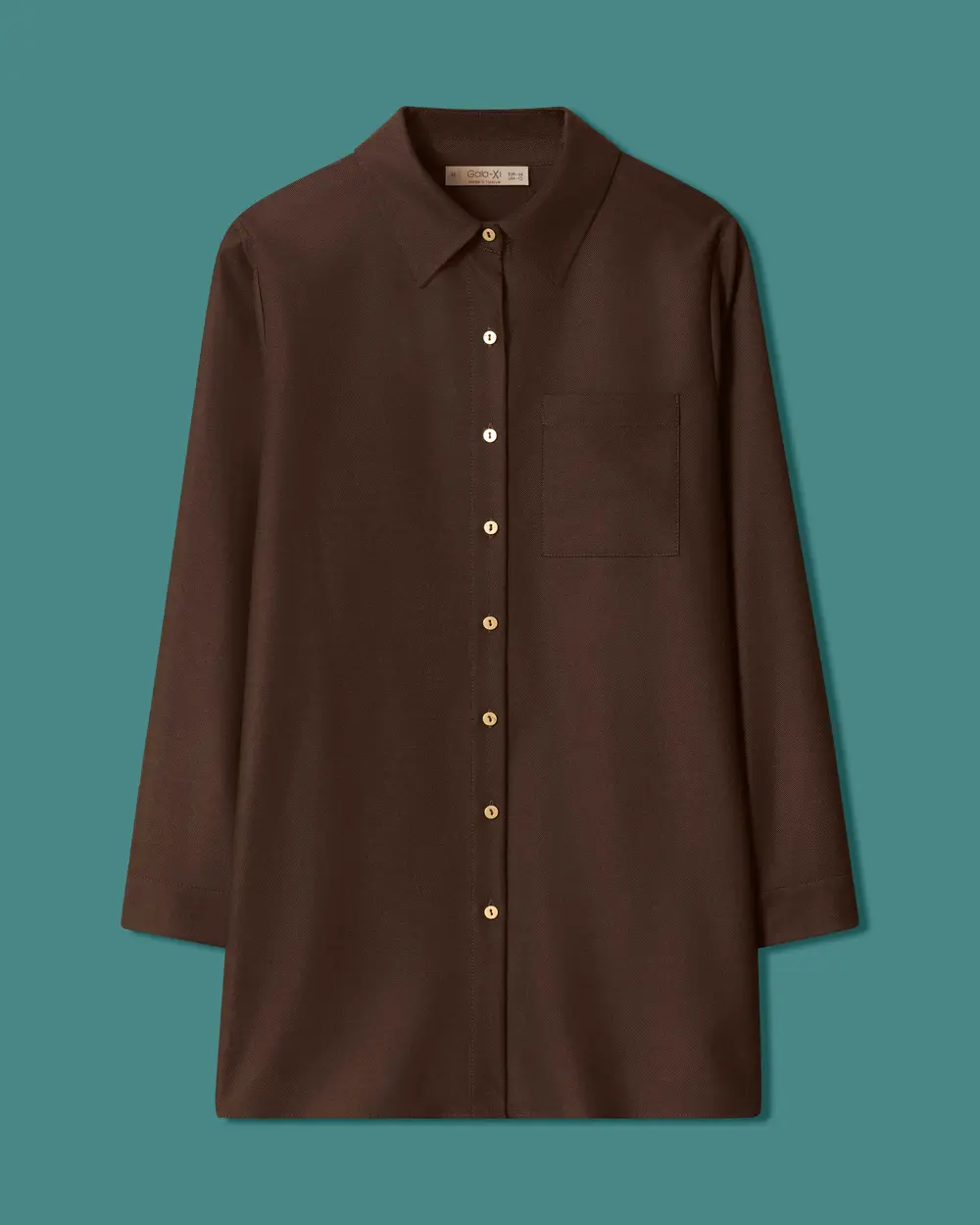 Plus-Size Classic-Collar Button-Down Shirt with Pockets