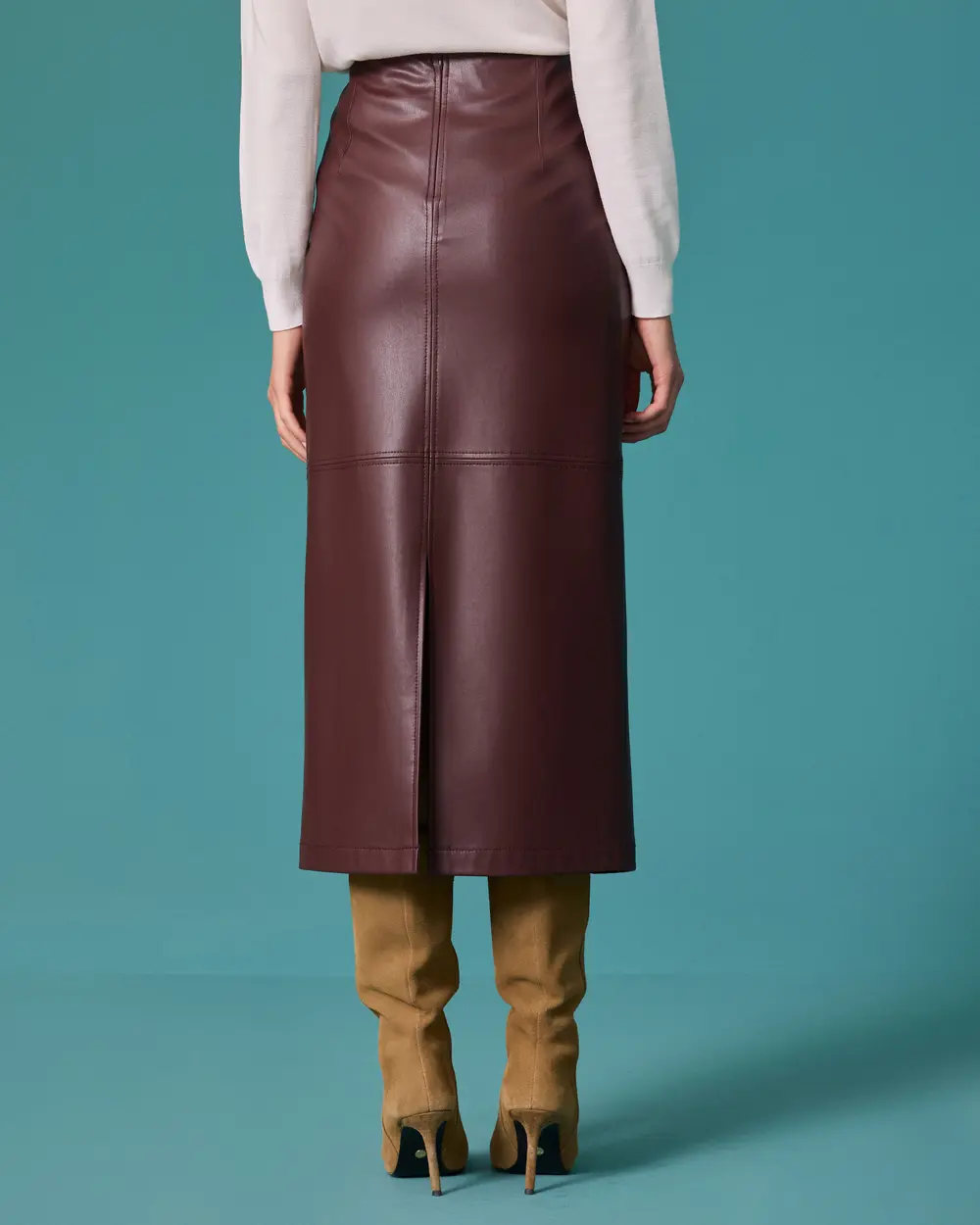 Midi Skirt with Stitching Details