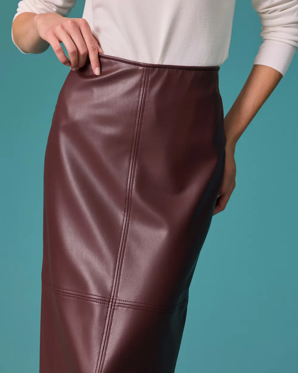 Midi Skirt with Stitching Details