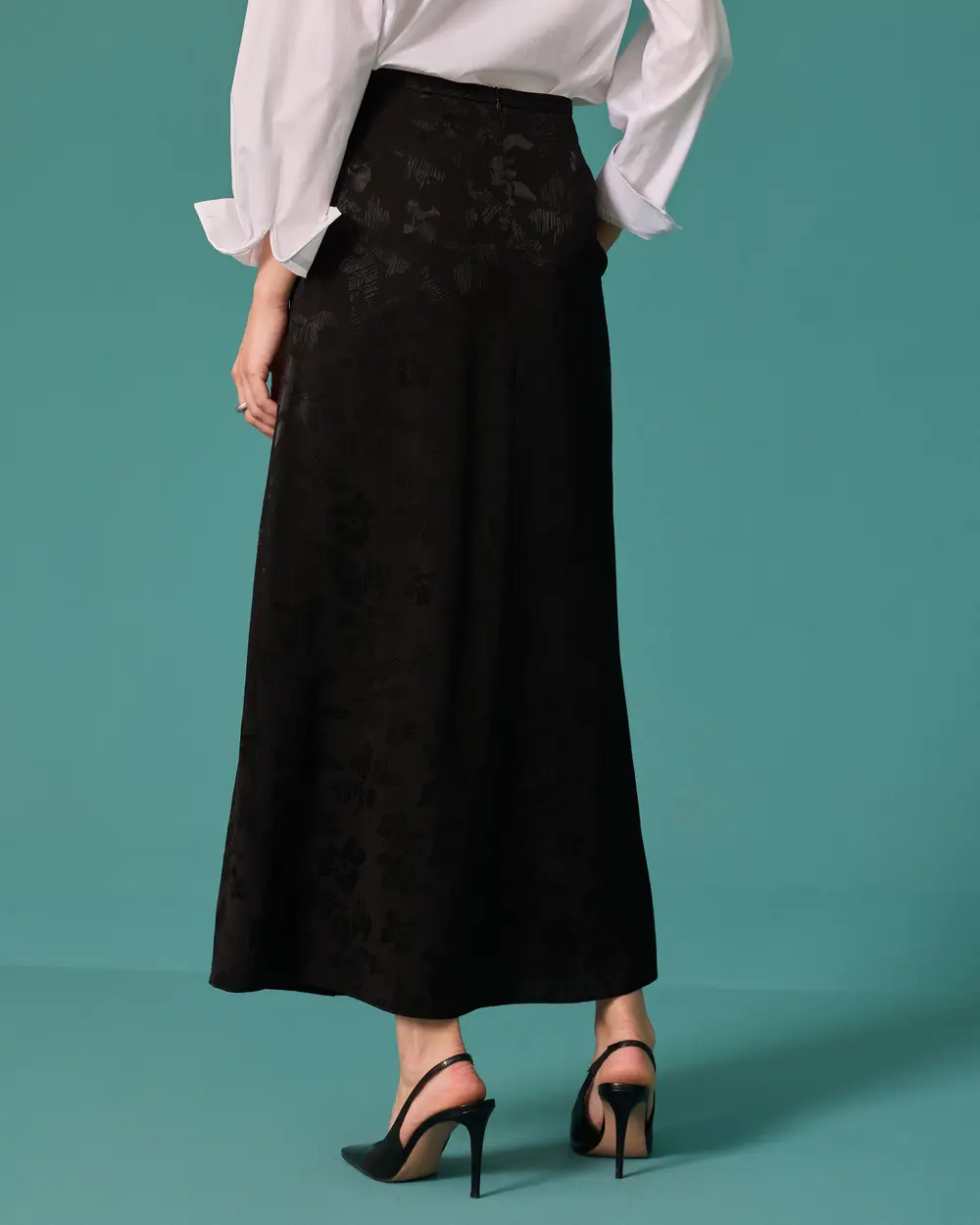 High-Waisted, Floral-Print, Relaxed-Fit Skirt