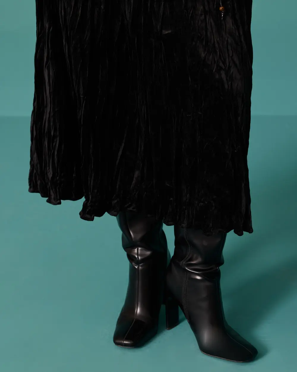 Pleated Skirt with Ruffled Hem