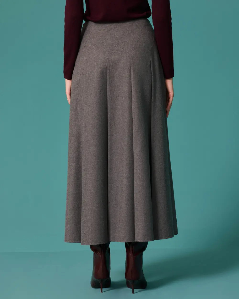 Regular-Waist, Ankle-Length, A-Line Skirt