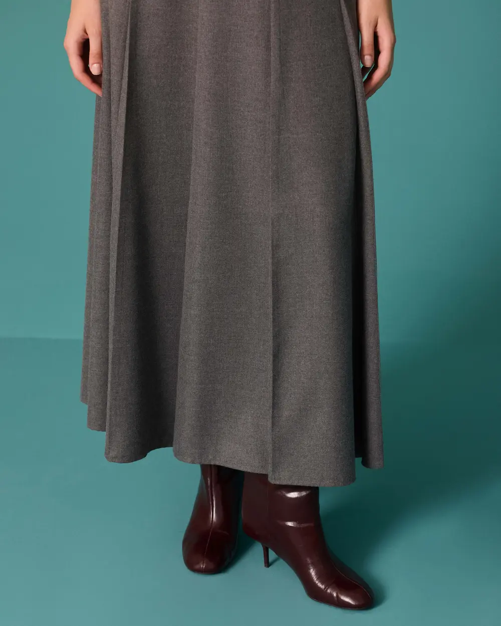 Regular-Waist, Ankle-Length, A-Line Skirt