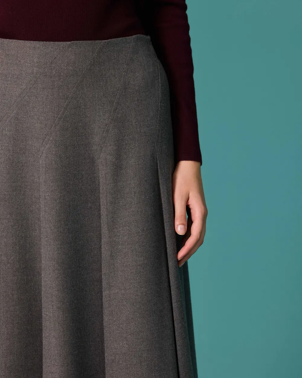 Regular-Waist, Ankle-Length, A-Line Skirt