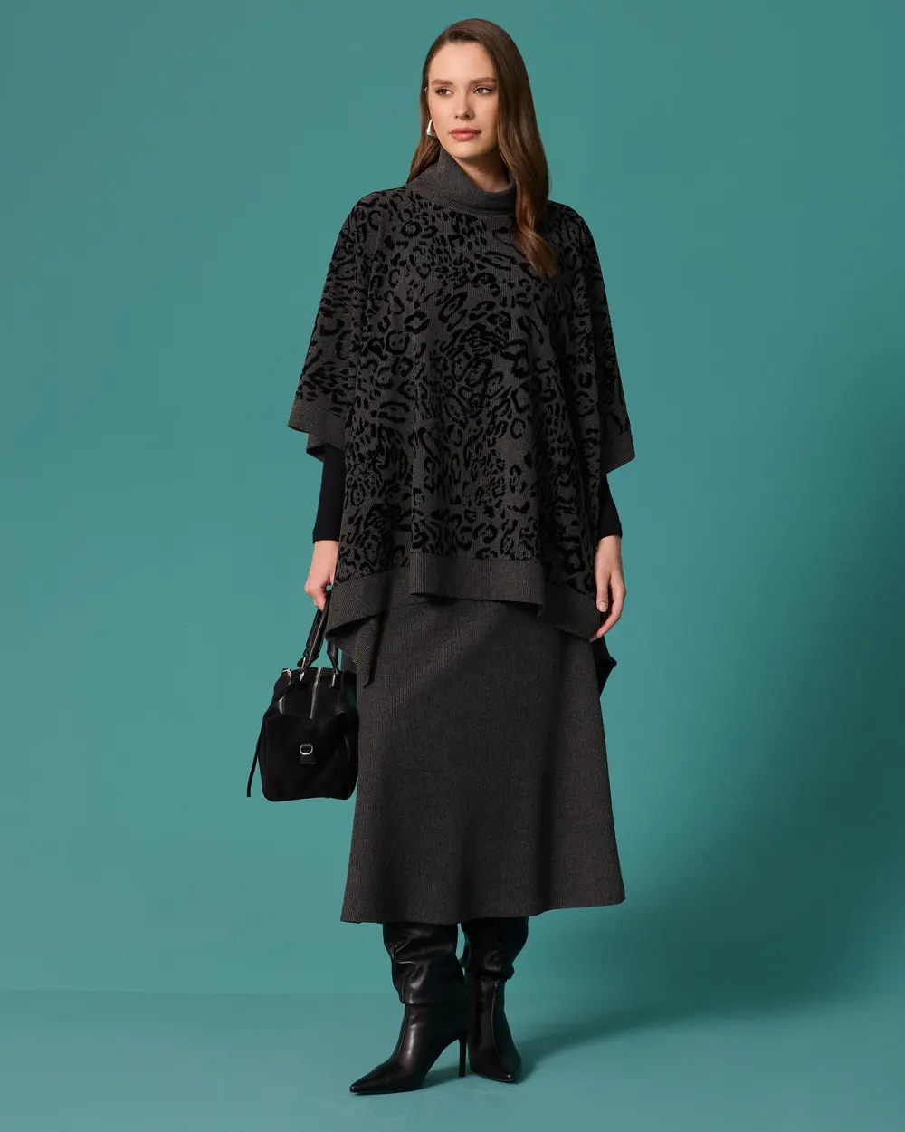 Elastic-Waisted, Drawstring, Flared Skirt