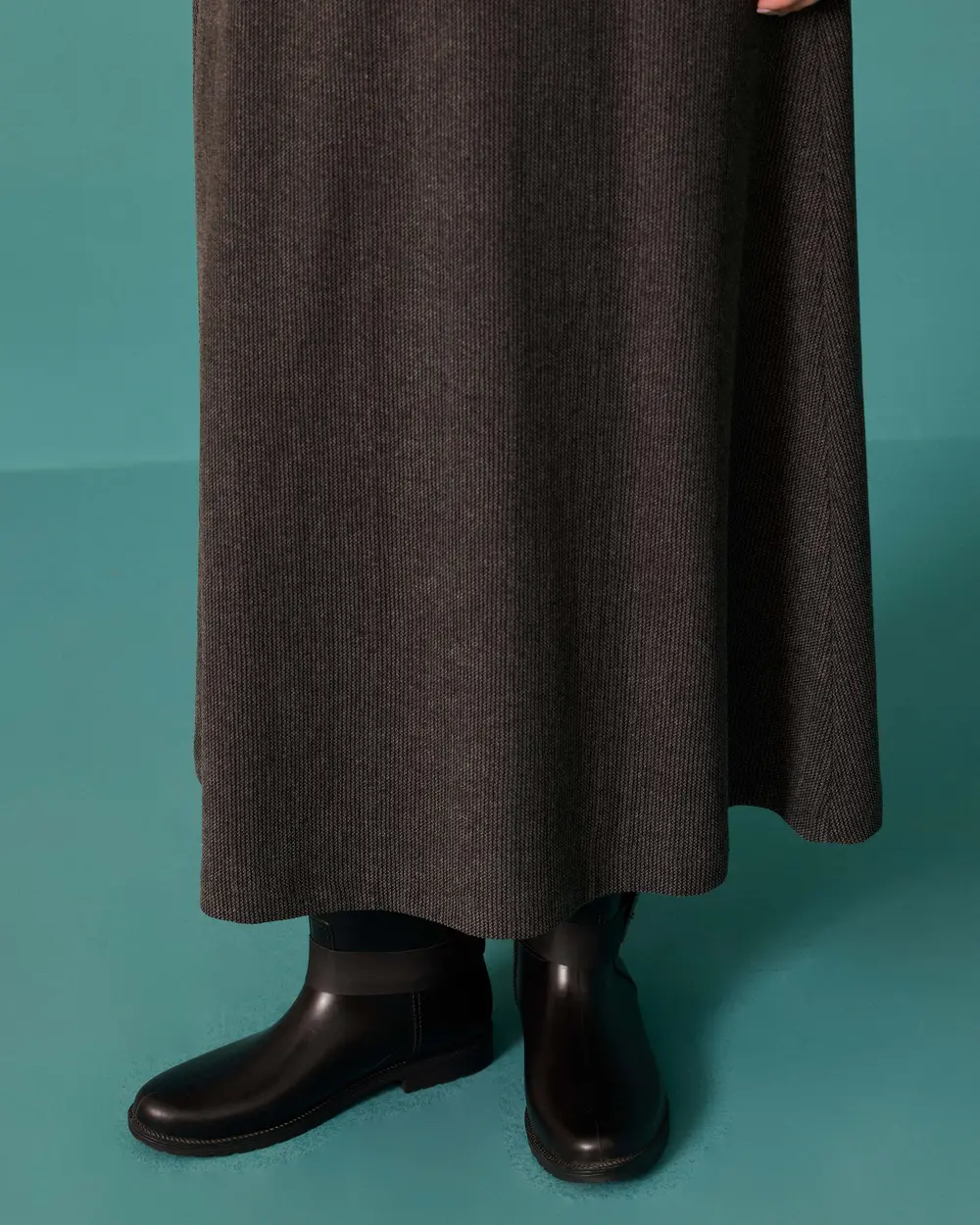 Elastic-Waisted, Drawstring, Flared Skirt