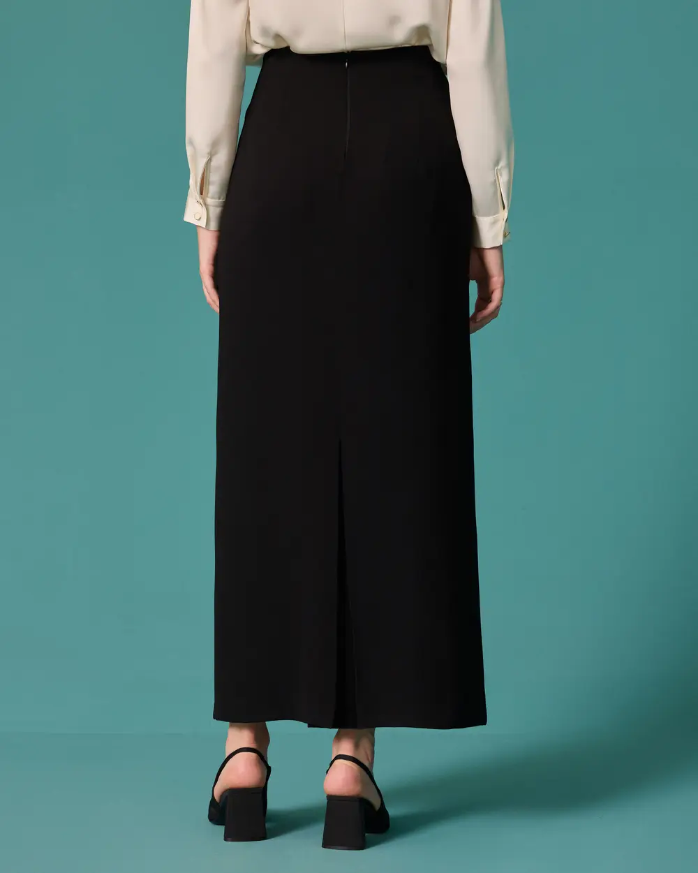 Yüksel Bel Classic-Cut Maxi Skirt