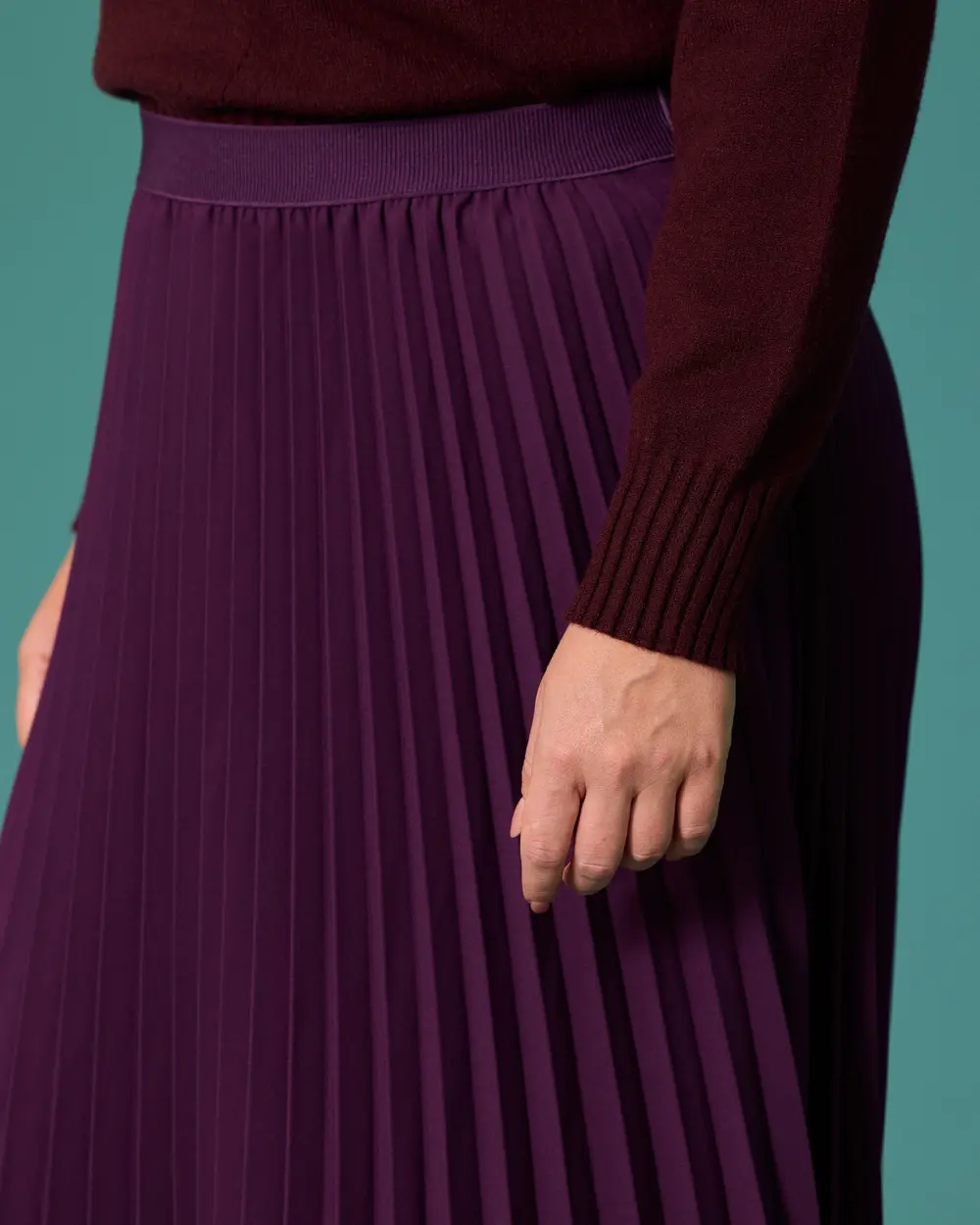 Plus Size Regular Waist A-Line Pleated Skirt