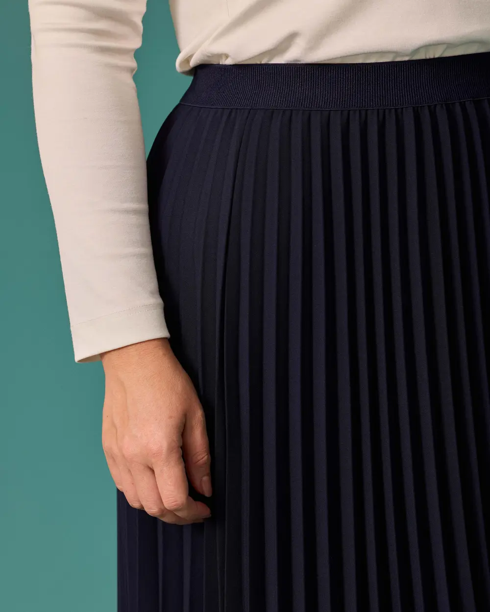Plus Size Regular Waist A-Line Pleated Skirt