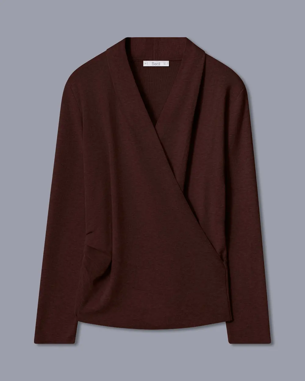 Wrap-Neck Knit Blouse
