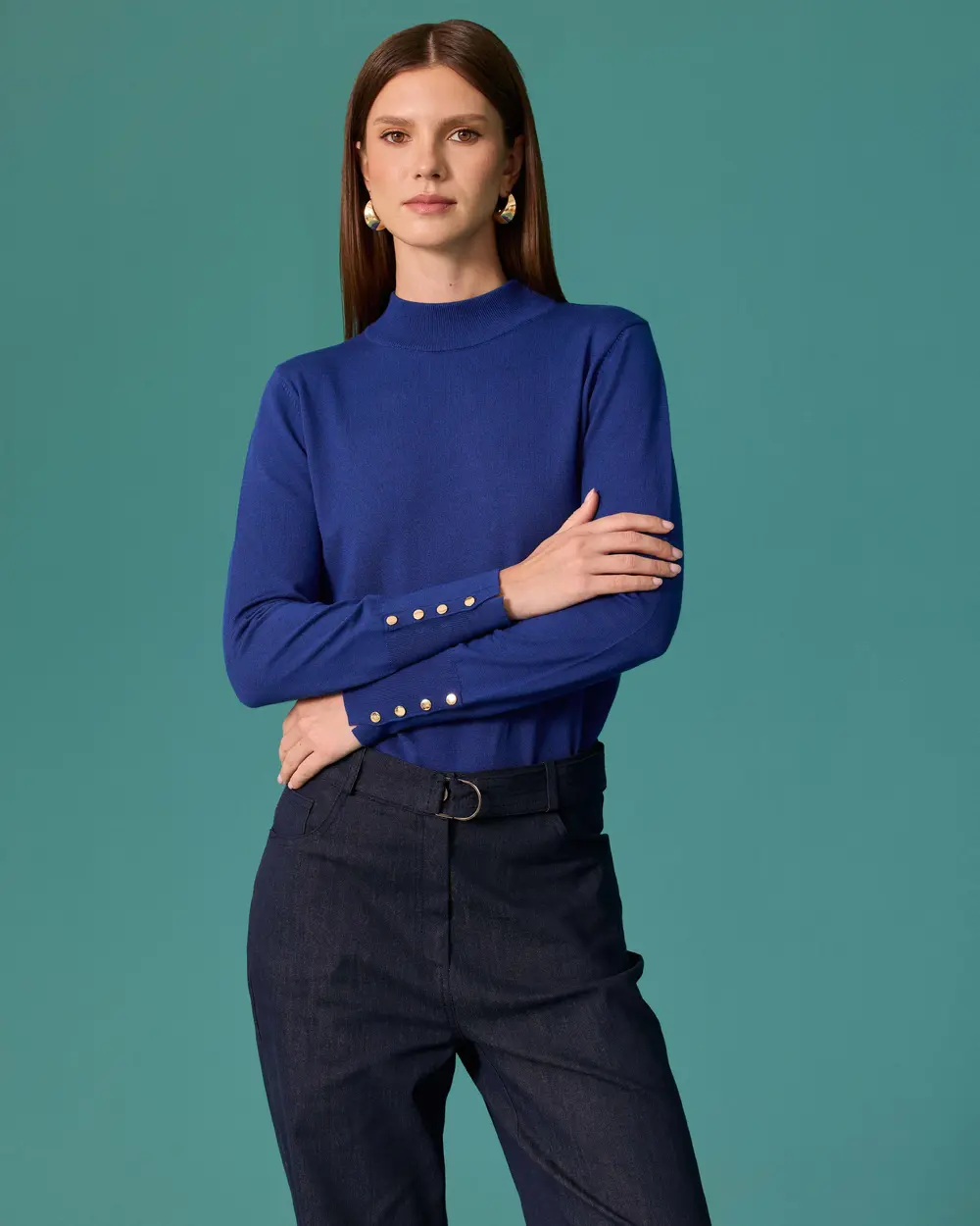 Half-Sleeve Basic Sweater