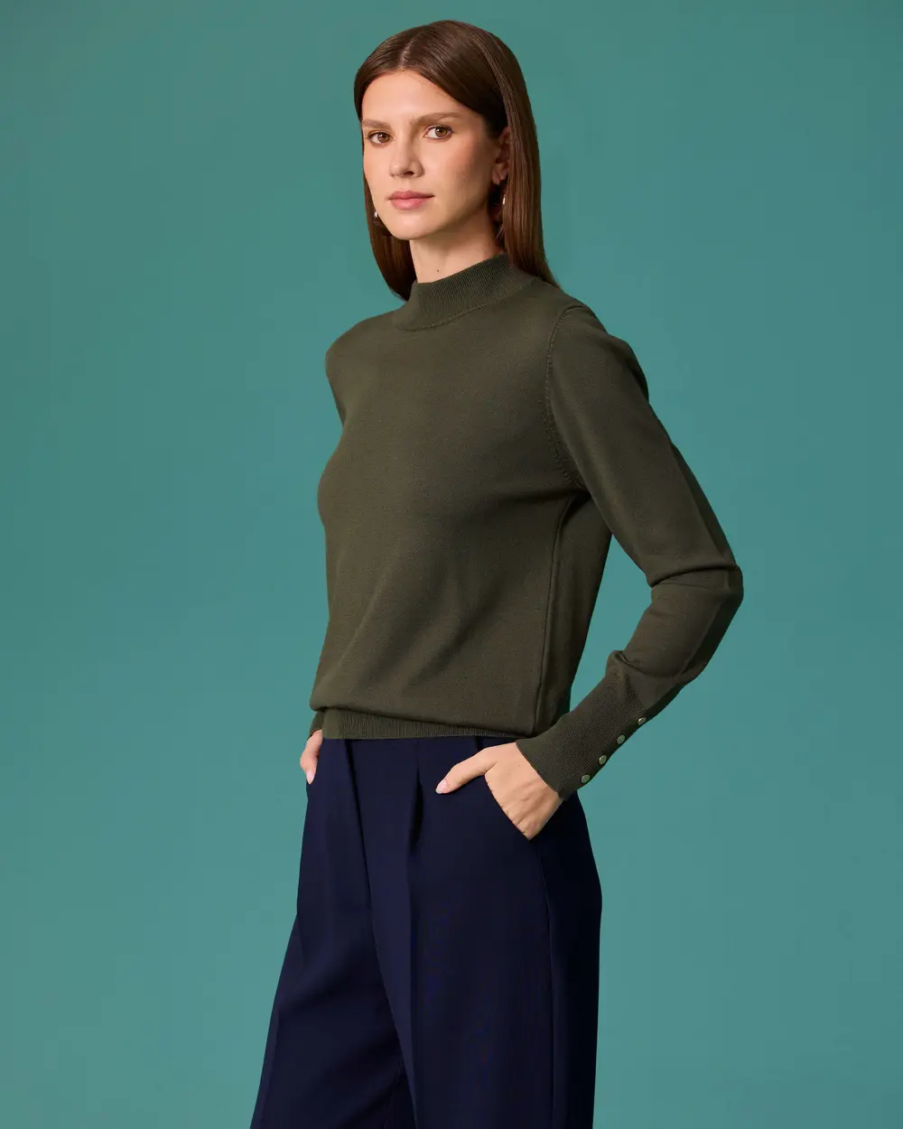 Half-Sleeve Basic Sweater