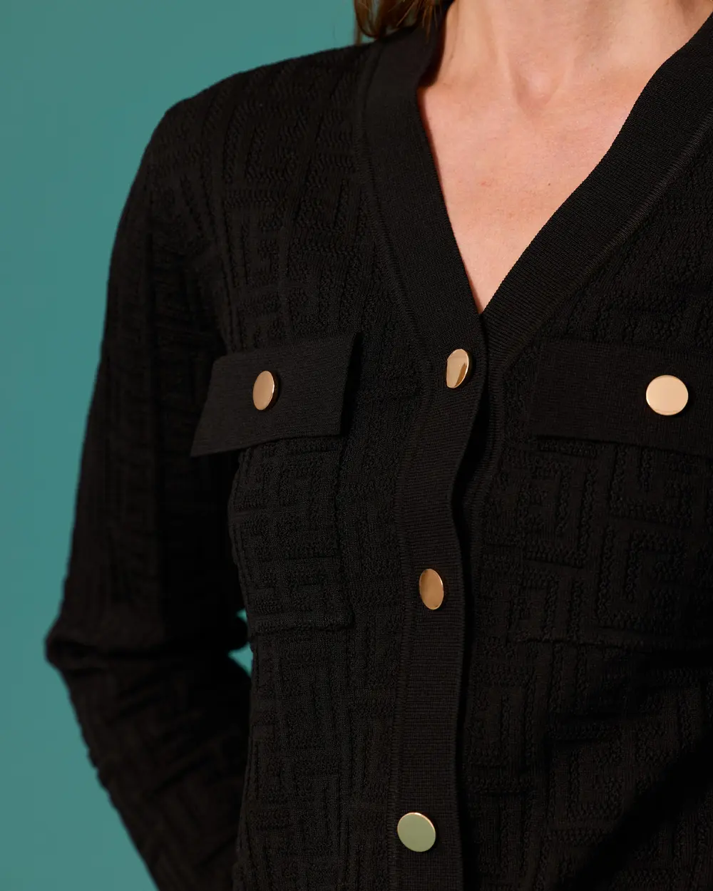 V-Neck Knit Cardigan