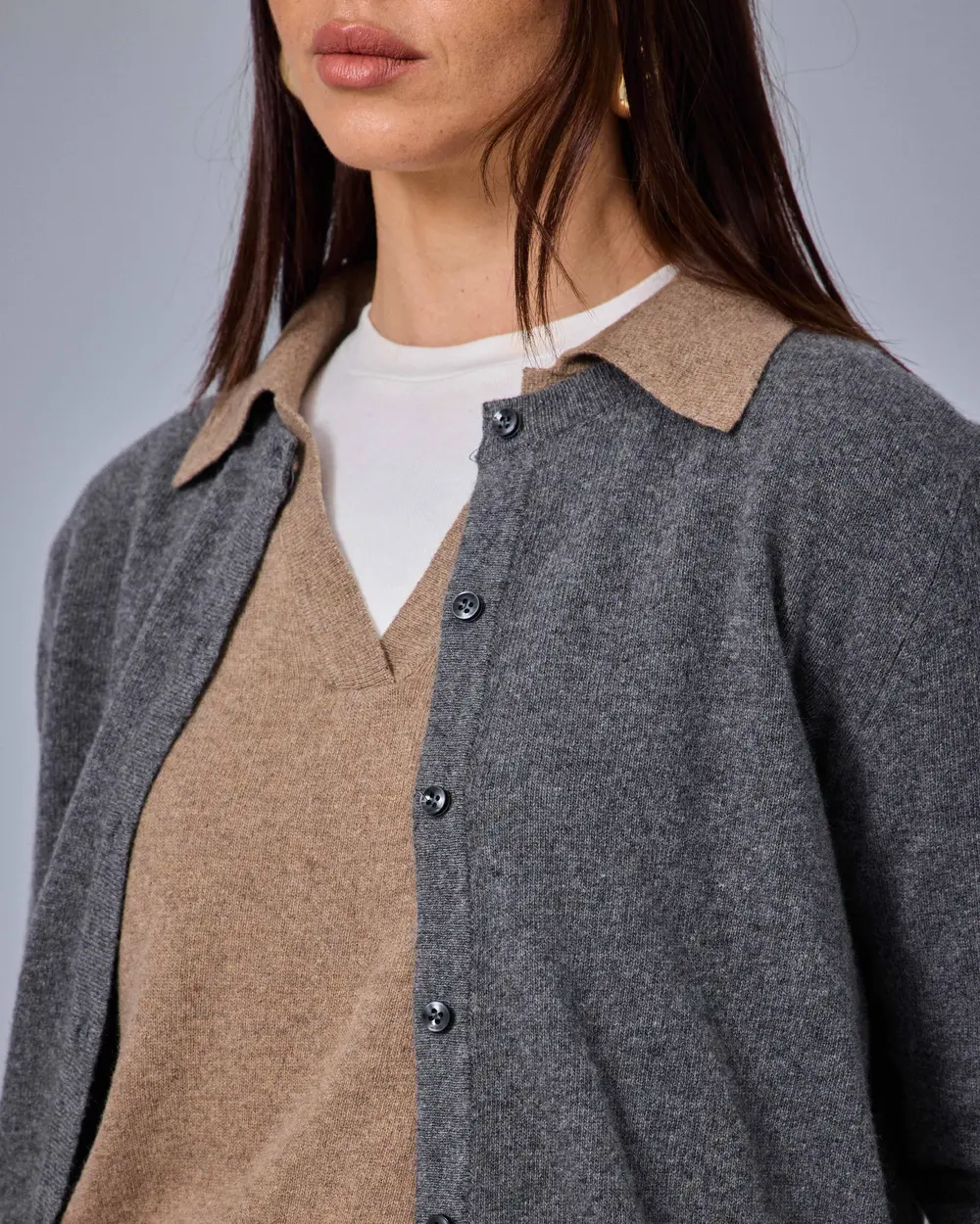 Button-Detail Cashmere-Wool Blend Knit Cardigan