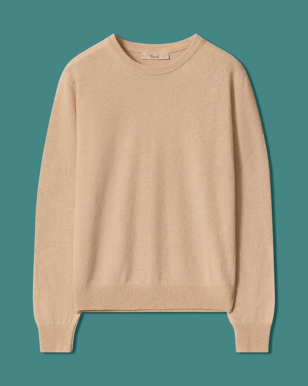 Round-Neck Cashmere-Blend Knit Sweater