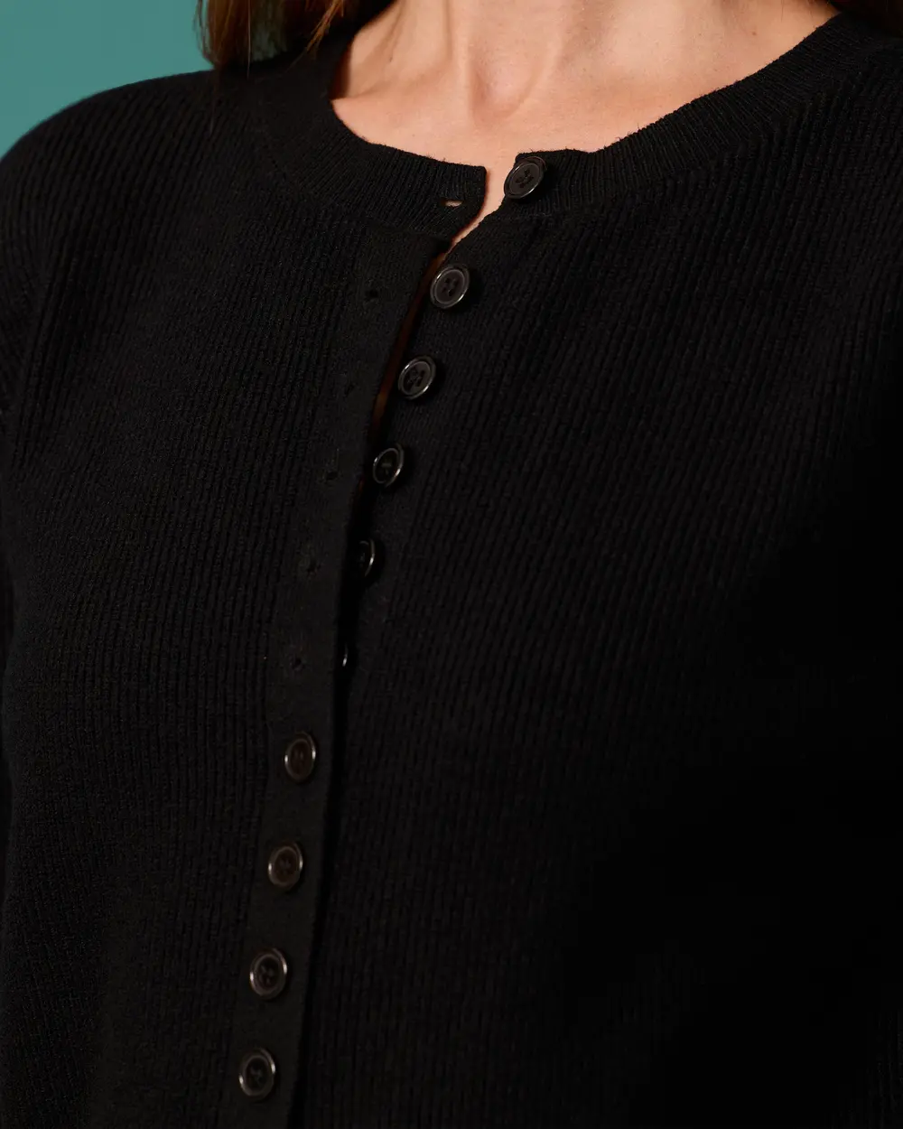 Button-Detail Cardigan and Maxi Skirt Knit Set