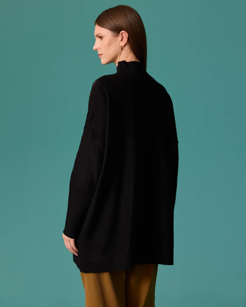 Half-Sleeve Fisherman-Style Knit Tunic