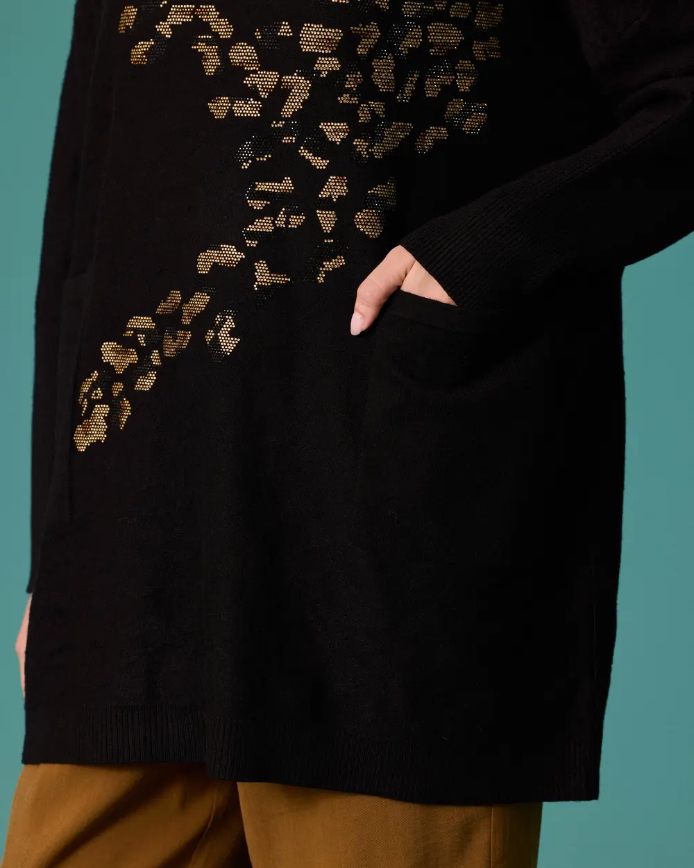 Half-Sleeve Fisherman-Style Knit Tunic
