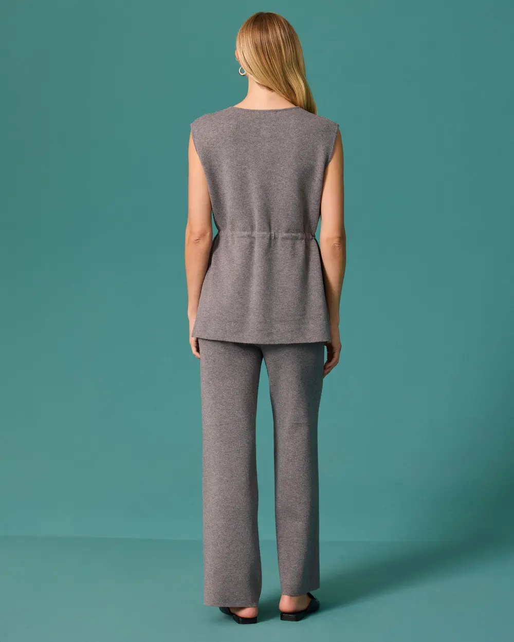 Lace-Up Vest, Pants, and Sweater Set