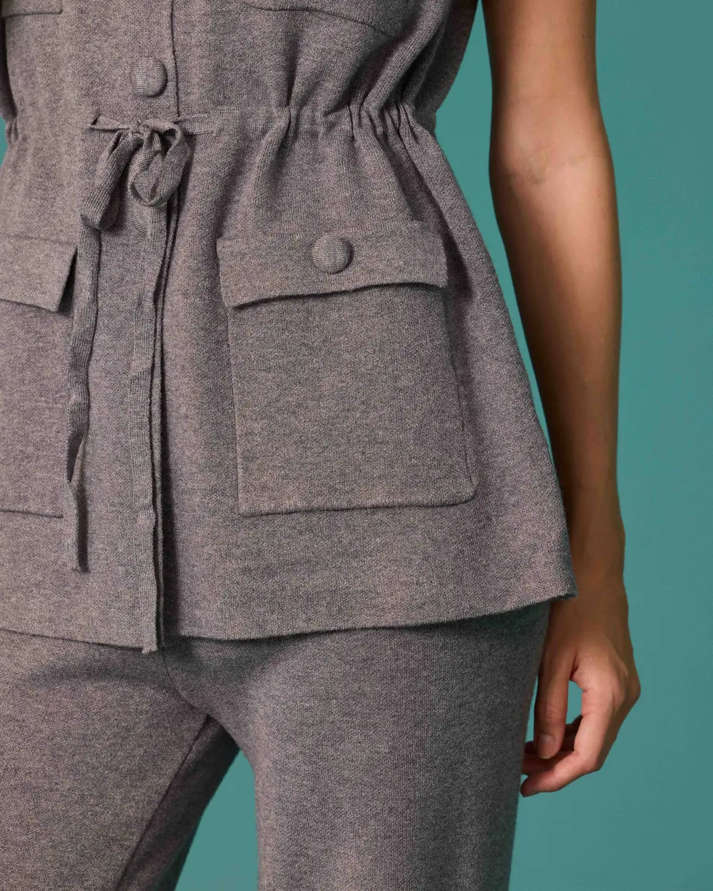 Lace-Up Vest, Pants, and Sweater Set