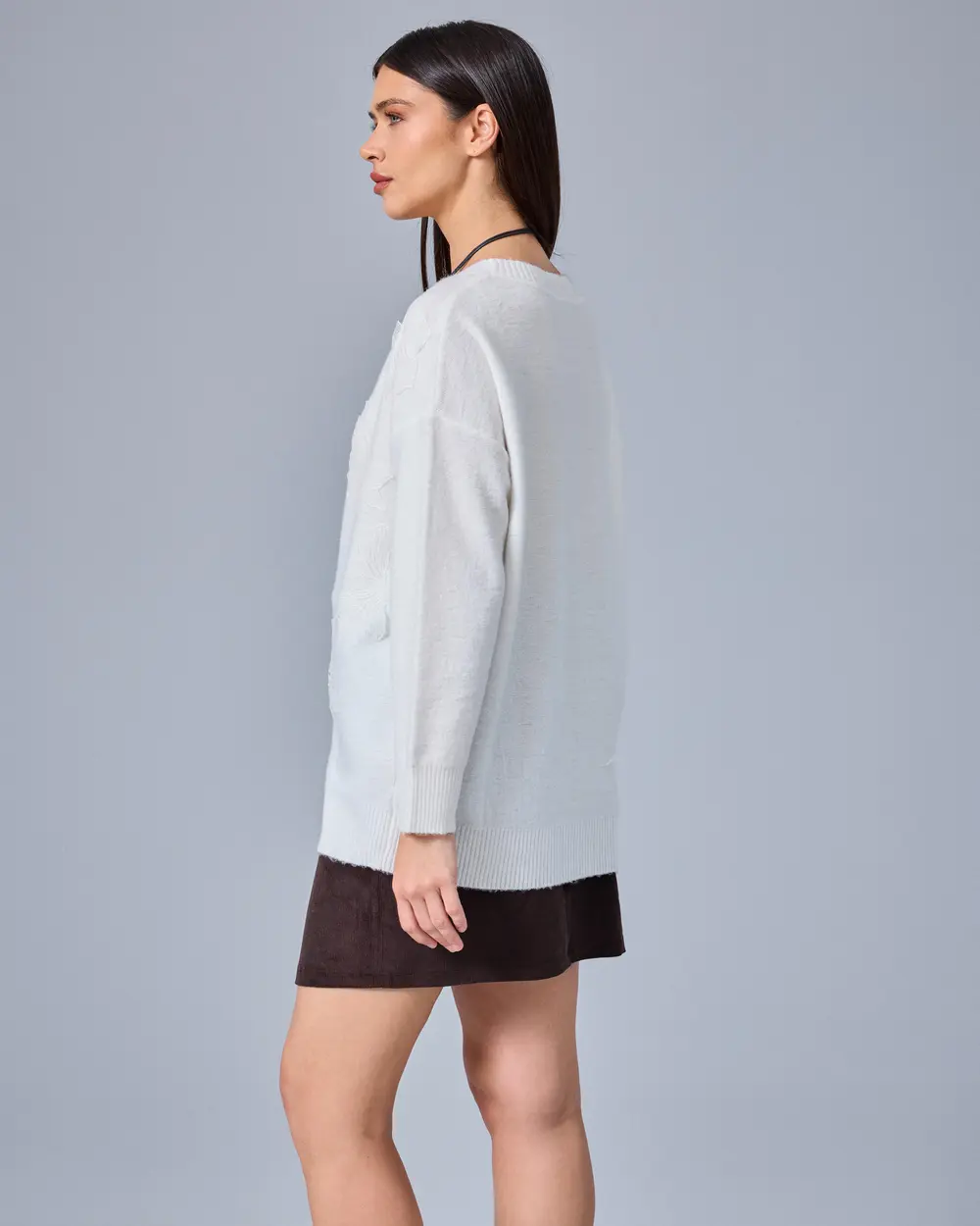 V Yaka Oversize Triko Hırka