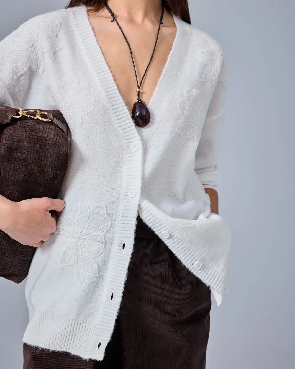 V Yaka Oversize Triko Hırka