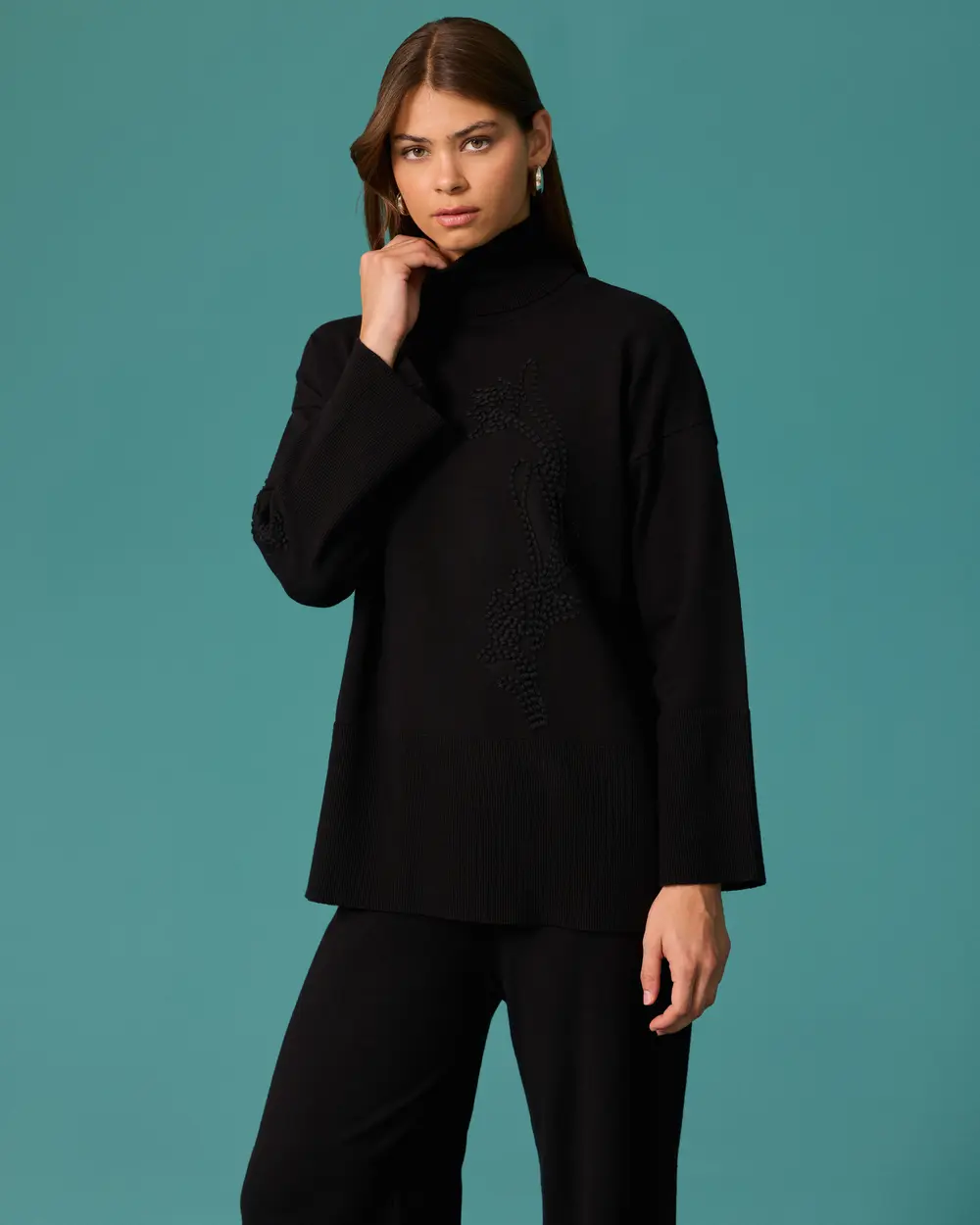 Oversize Balıkçı Yaka Triko