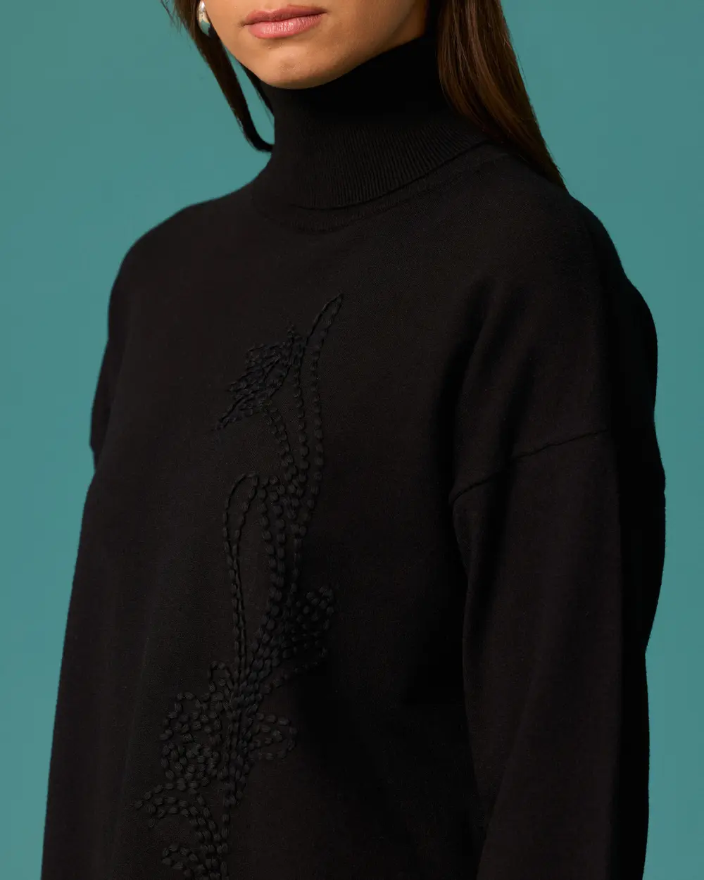 Oversize Balıkçı Yaka Triko