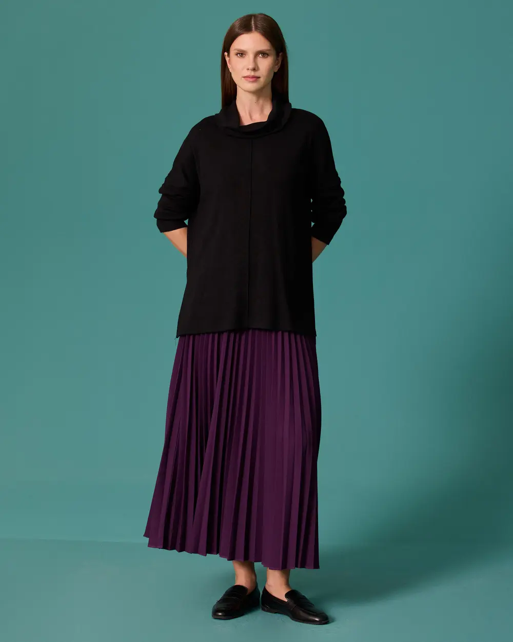 Şal Yaka Oversize Triko Tunik