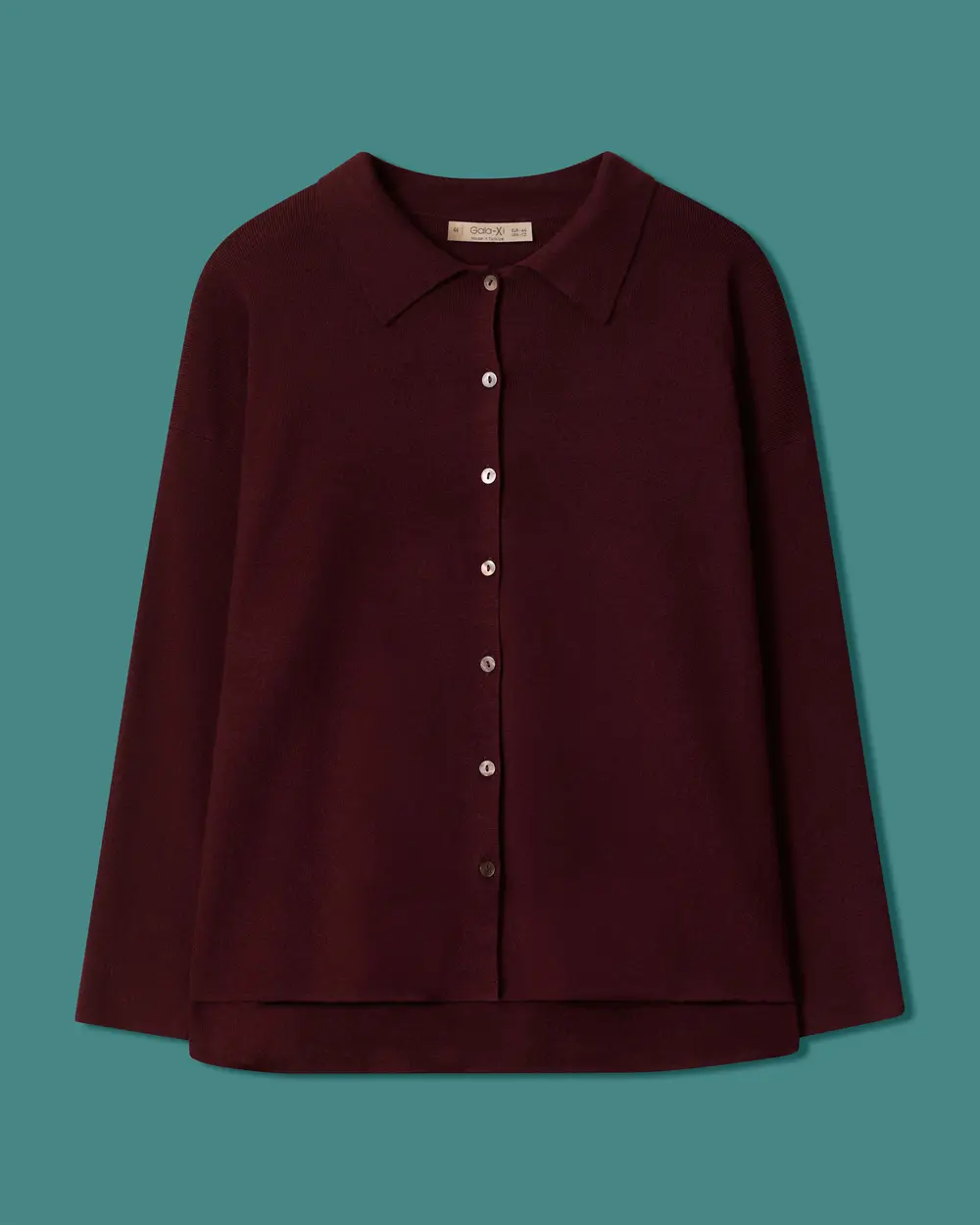 Plus-Size Shirt-Collar Sweater