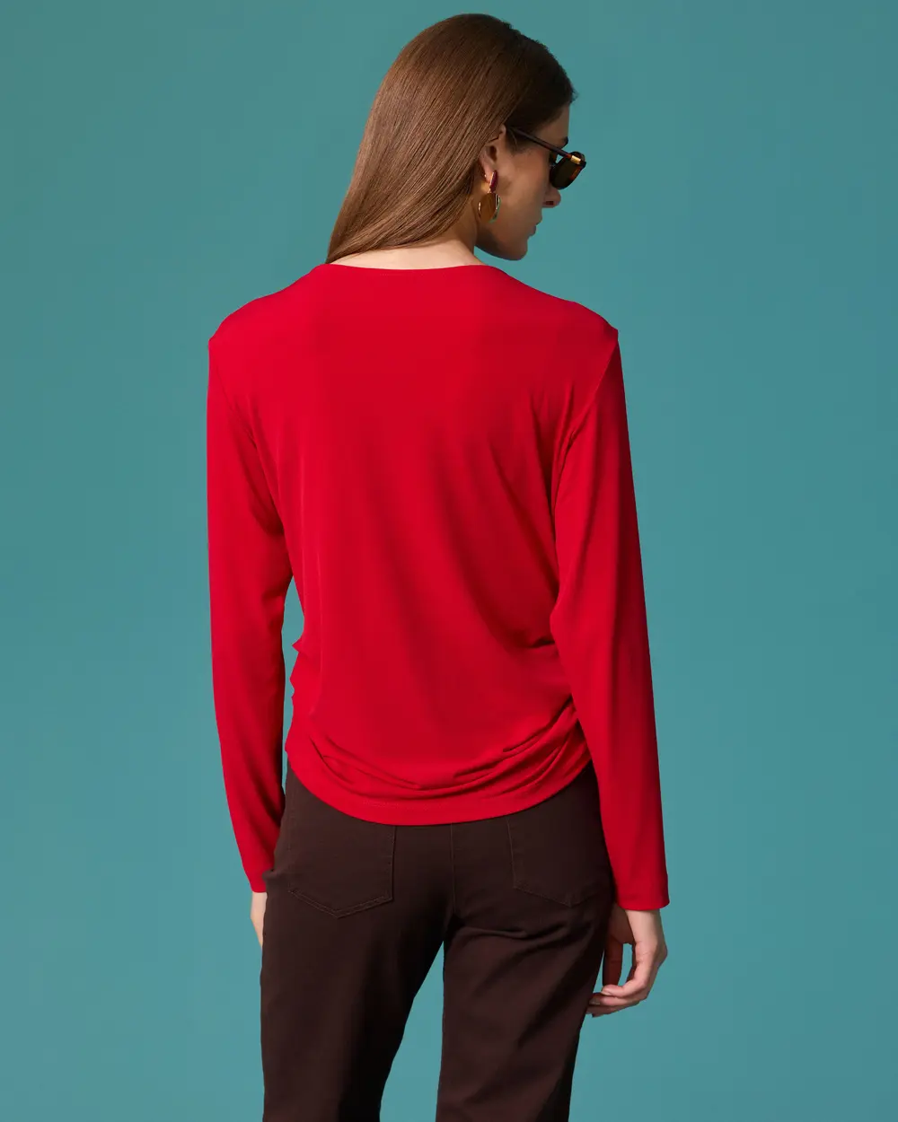 Blouse with a Shawl Collar and Tied Detail