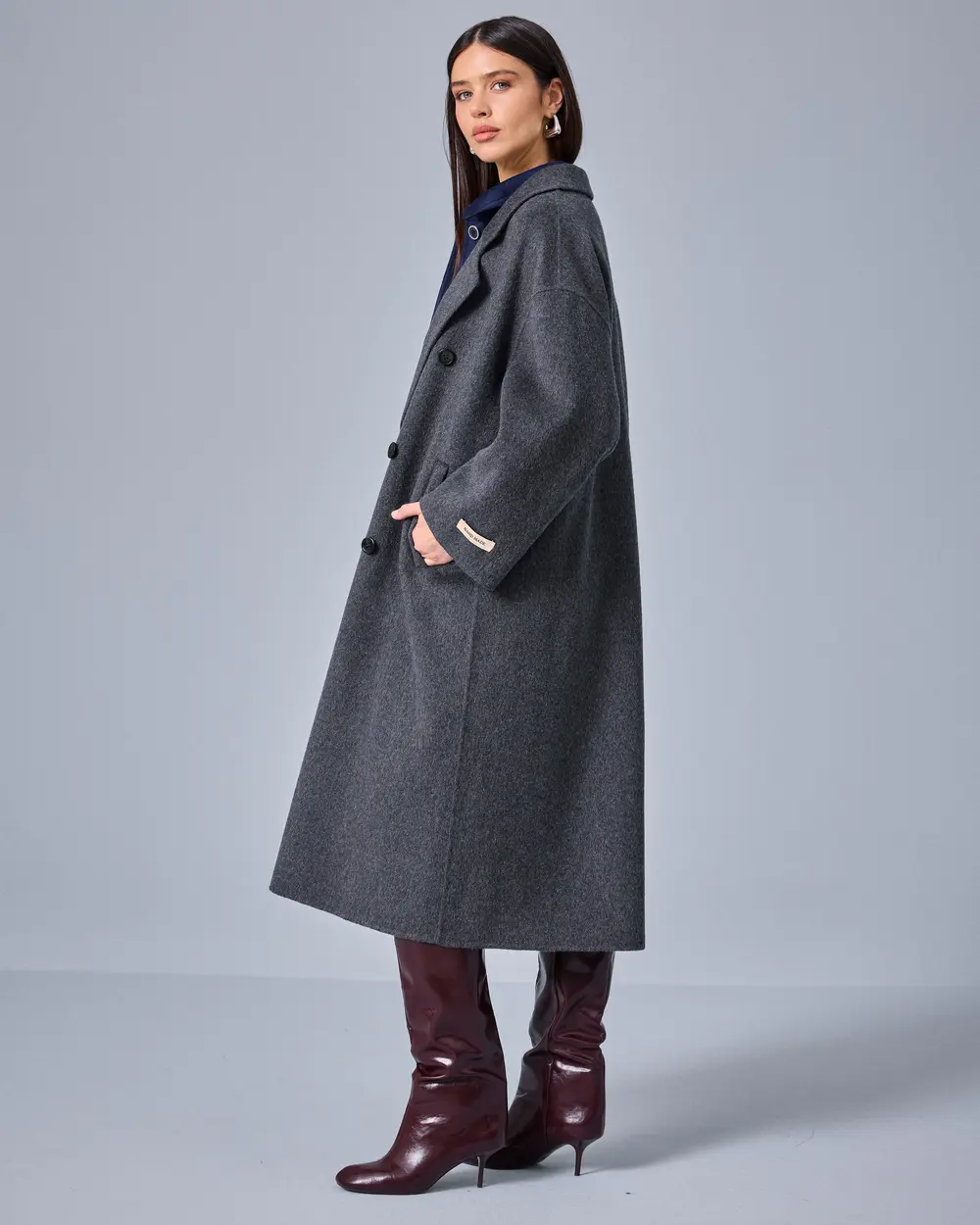 Oversize Kesim Uzun Kaban
