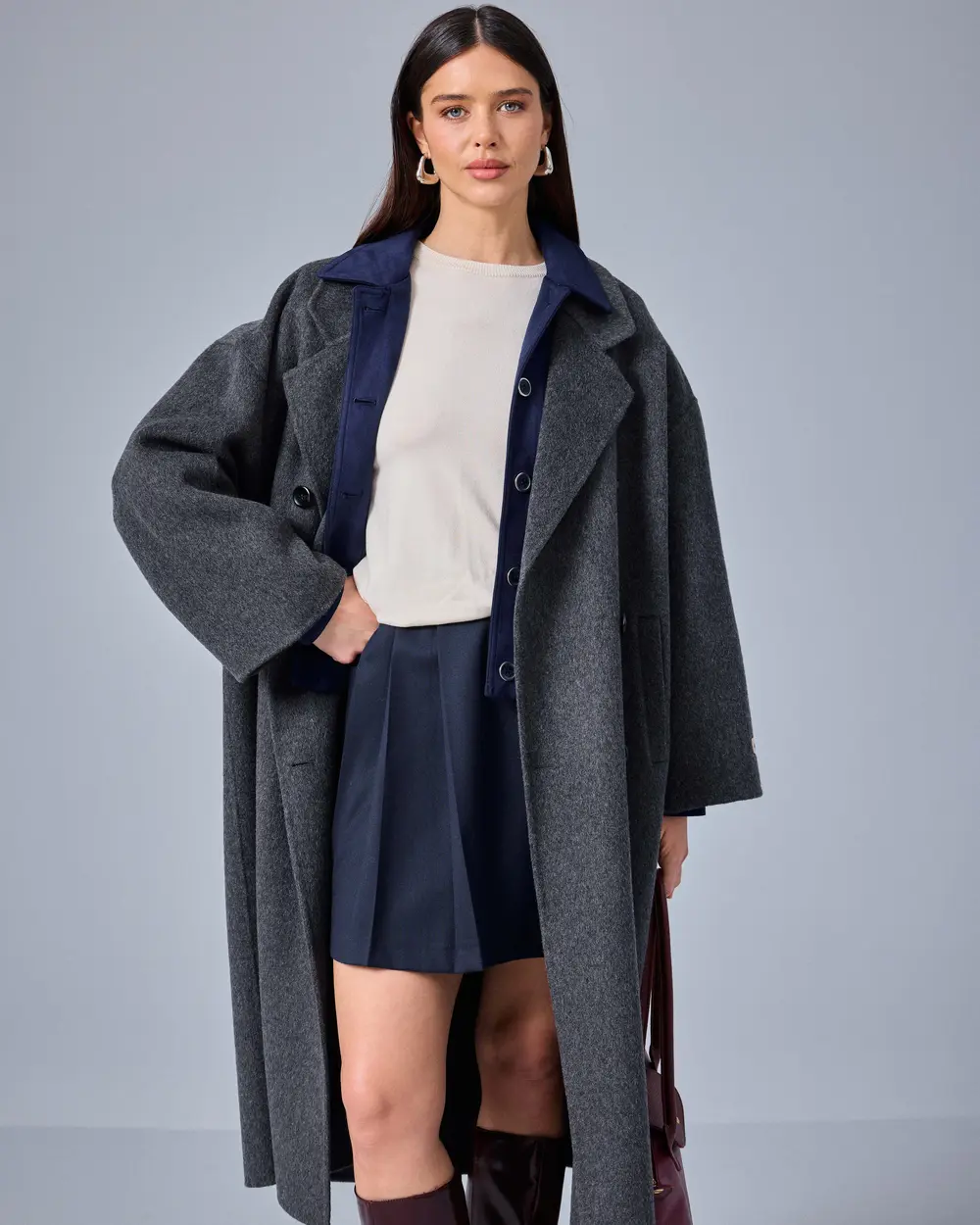 Oversize Kesim Uzun Kaban