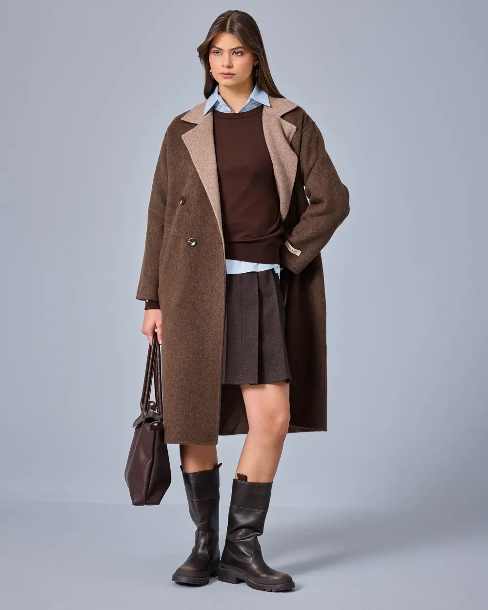 Kruvaze Yaka Oversize Kaban